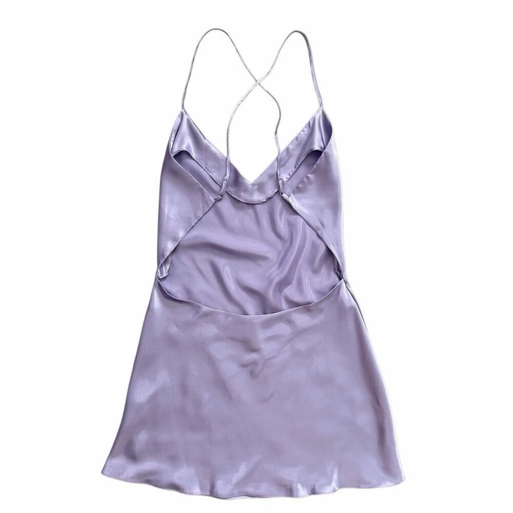 Victoria’s Secret Satin Slip Dress Lavender Purple Cowl Neck Open Back Size S - Picture 2 of 9